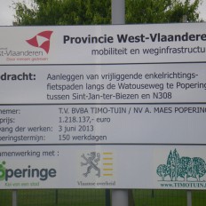 Aanleggen fietspaden Watouseweg Poperinge