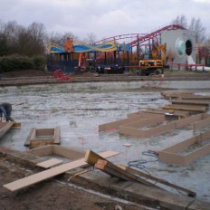 Aanleggen van Mega Mindy zone Plopsaland De Panne